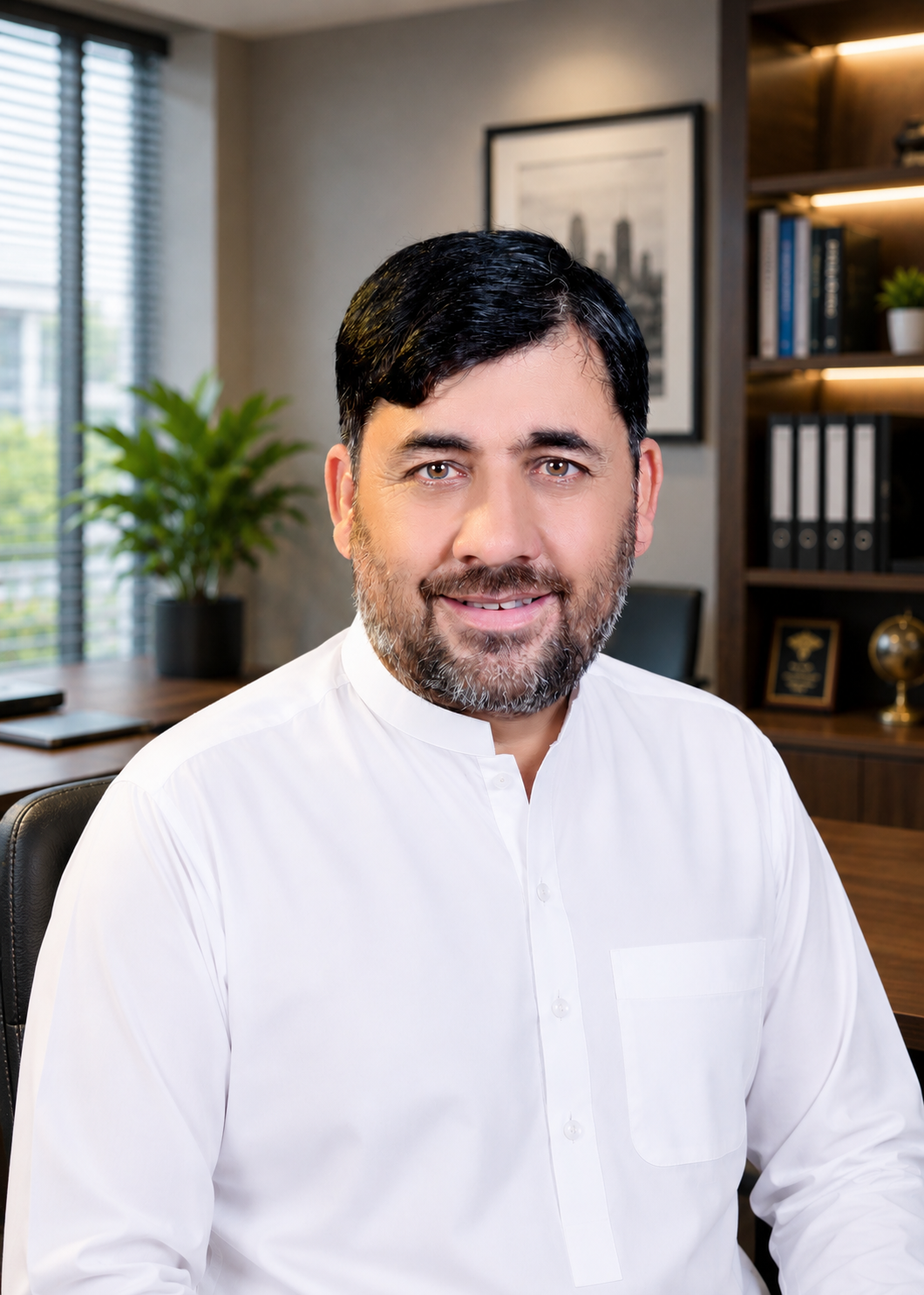 Portrait of Mr. Ibrahim Khan, CEO and Founder of IMRO International